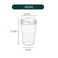 Glass Mason Jar Tumbler Reusable Drinking Boba Cups