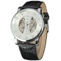 elegant women watch with diamond setting winner mechanical watch