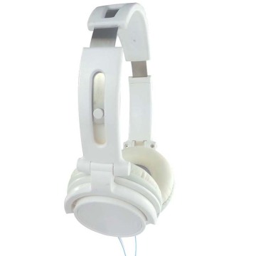 Casque d&#39;écoute stéréo en acier blanc avec bandeau en acier