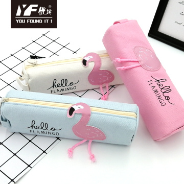 Flamingo style cute canvas  pencil case