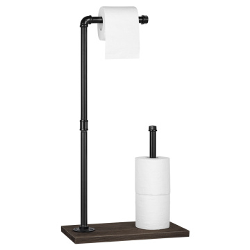 Black Metal Free Standing Toilet Paper Holder