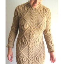 Handmade Hand Knit Mulheres Ladies Warm Lã Evening Winter Dress