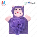 Microfiber animal shower gloves sponge