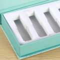 caixa de embalagem de vidro de tubo de cuidado de pele azul com magnético