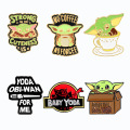 Insignia de metal mandaloriano duro de esmalte suave Yoda 3D