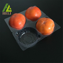 Four Compartments Clear Plastic Persimmon Tray