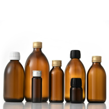 Cough Syrup Amber Round Pharmaceutical Glass Bottle