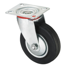 Middle Duty Series Caster - Swivel W/O Brake - Black Industrial Rubber (roller bearing)