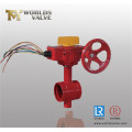 Red Colour Grooved Wafer Butterfly Valve