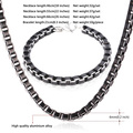 Edelstahl-Schmuck-Sets für Männer Schmuck Mode hochwertige schwarze Kühlbox Link Kette Halskette Set Armband Männer