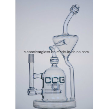Ccg 2016 New Design Glass Water Pipe Smoking Pipe Recycler with Matrix Perc