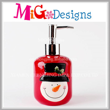 Home Creations Christmas Theme Bouteille de pompe à lotions en céramique