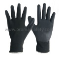 13G Grey Polyester Liner Espuma Negra Nitrilo Palma Coated Guantes