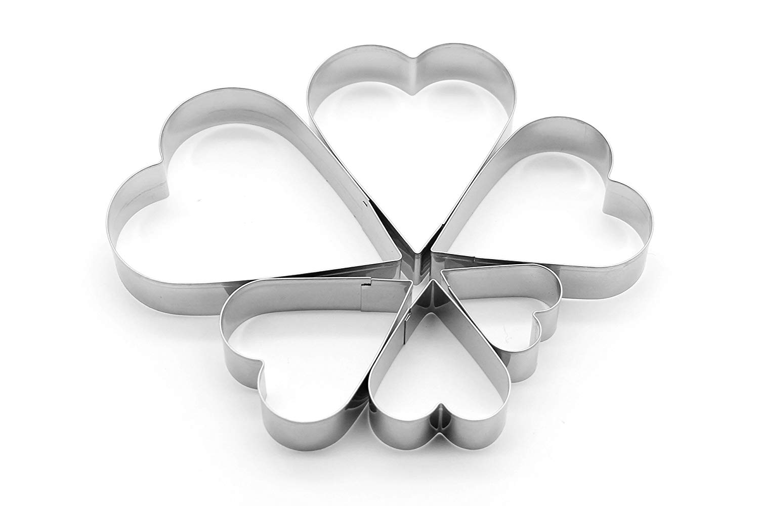 6pcs Stainless Steel Heart Cookie Cutter set