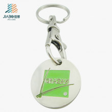 Hot Selling Soft Enamel Custom Logo Alloy Casting Trolley Token with Keychain