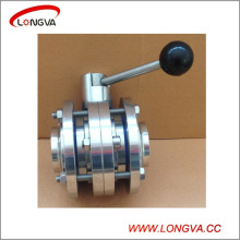 Sanitary Stainless Steel Three-Piece Butt Weld Butterfly Valve