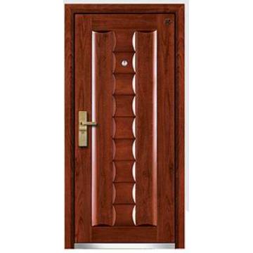 Metal Flat Design Steel Wooden Armored Door