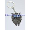 Owl Key Chain Handmade Evil Eye Silver Plated