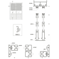 Porte d&#39;armoire de traitement de surface de 82 mm Profils en aluminium