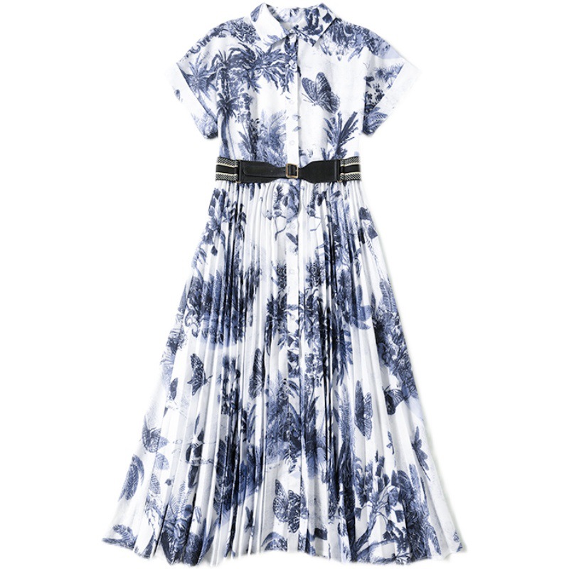 Printed Pleated Dress Jpg