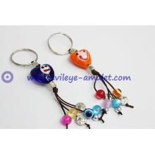 Evil eye smile heart-shaped key chain and charm