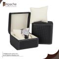 Weave Pattern PU Leather Watch Box