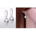 Diseño simple AAA 8-8mm mujeres de agua dulce Pearl pendiente 925