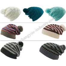 Moda por mayor nuevo punto bobble invierno sombrero flexible