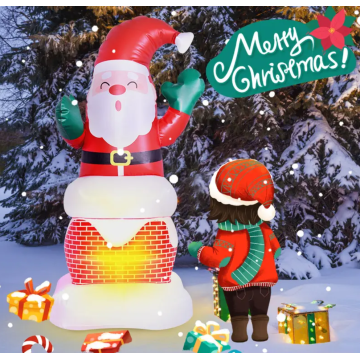 Inflatable plastic Santa decorations