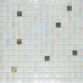 Tijolo de decoração em mosaico branco iridescente