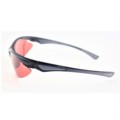 Semi-Rimless Shiny Black Sunglasses with Brown Lenses for Sports-16307