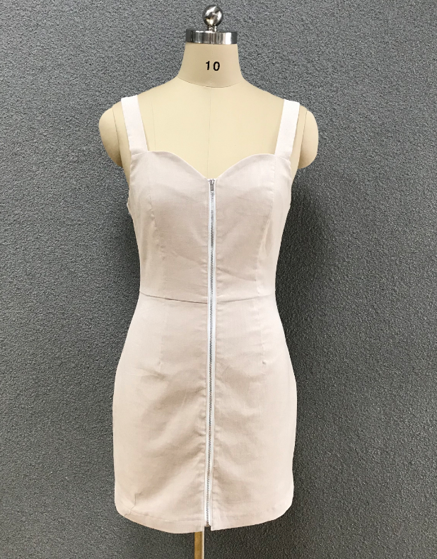 Women Sexy Dress with Metal Zipper