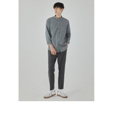 Herbst 2022 Solid Cotton Long Sleeve Cardigan Hemd