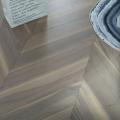 Chevron style sandstone walnut engineered parquet flooring