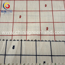 Cotton Linen Printed Check Fabric for Man Cloth Garment (GLLML136)