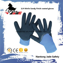 Finition sablonneuse en nitrure 13G Polyester 3/4 avec gant en nitrile lisse