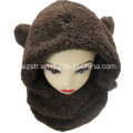 Sherpa Scarves Rabbit Ears Hat Integrated Double Layers Hat Scarf