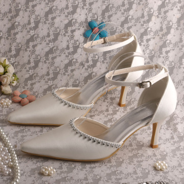 Pointed Toe Wedding Dress Sandals with Ankle Strap