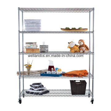 Bequeme 5-Tier-Chrom-Stahl-Wire-Regal-Rack