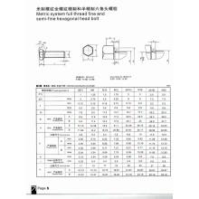 Metric System Full Thread Fine and Semi-Fine Hexagonal Head Bolt