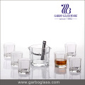 Balde de gelo de vidro de cristal com 6pcstumbler