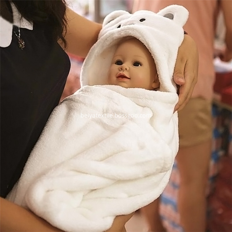 White Panda Baby Hooded Towel