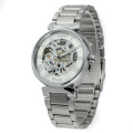 elegant alloy wrist watch with skeleton design mechanical watch