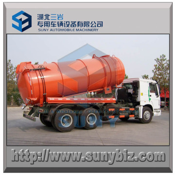 Lifting Tanker HOWO 3 Axles 16 M3 Vacuum Tank Truck