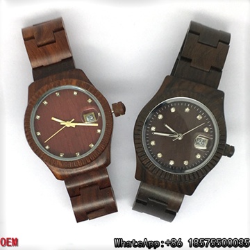 De alta qualidade Maple / Red / Ébano De Madeira Relógios De Quartzo Relógios Hl12