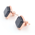 Natural crystal stone agate earrings earring stud