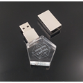 Cristal de metal de vidro branco 32 GB de unidade flash USB