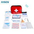 first aid kit with medical supplies for travel