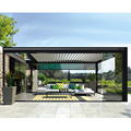 Outdoor Aluminium Green Pavilion Louvered Pergola