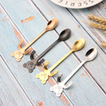 Gold-plated stainless steel coffee spoon bear spoon